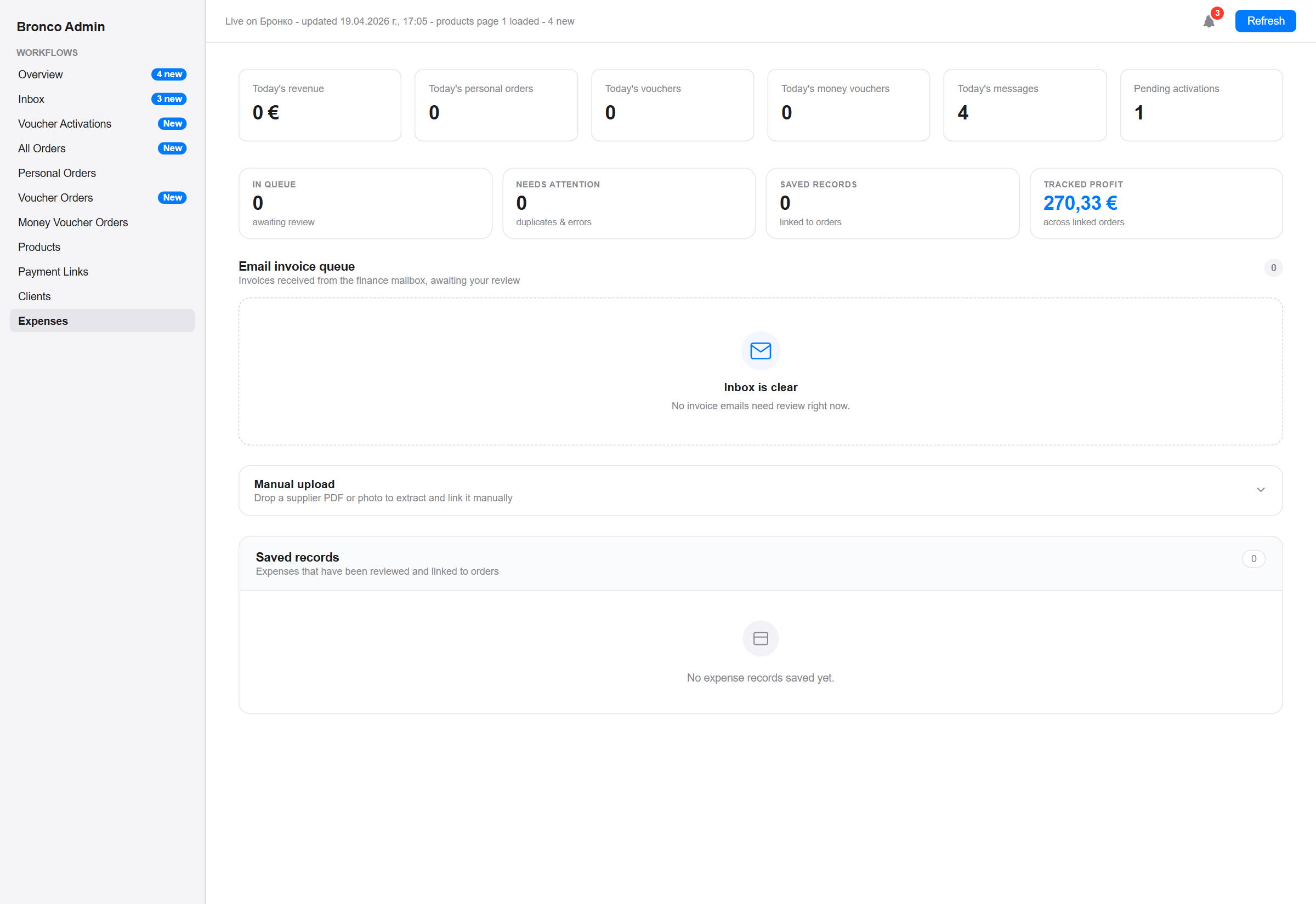 Expense review and invoice handling workflow